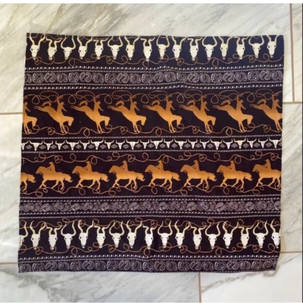 Rockmount Bandana Brown Bronco Skull Scarf